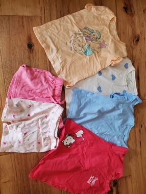 Kids Cotton Set - Peach, White & Light Blue